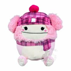 Squishmallow 12 Inch Brina The Pink Bigfoot With Hat & Scarf Christmas Plush Toy