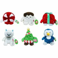 Bumbumz 7.5 Inch Holiday Bumz Set Of 6 - Penelope, Marci, Gabrielle, Yano, Tinsel, Paulo